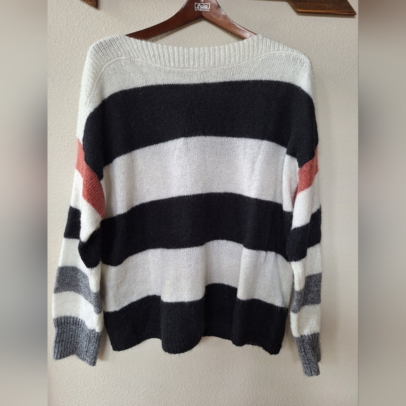 All Saints Suwa Jumper/Sweater Mohair Blend Oversized Striped Womens size M - Picture 1 of 7